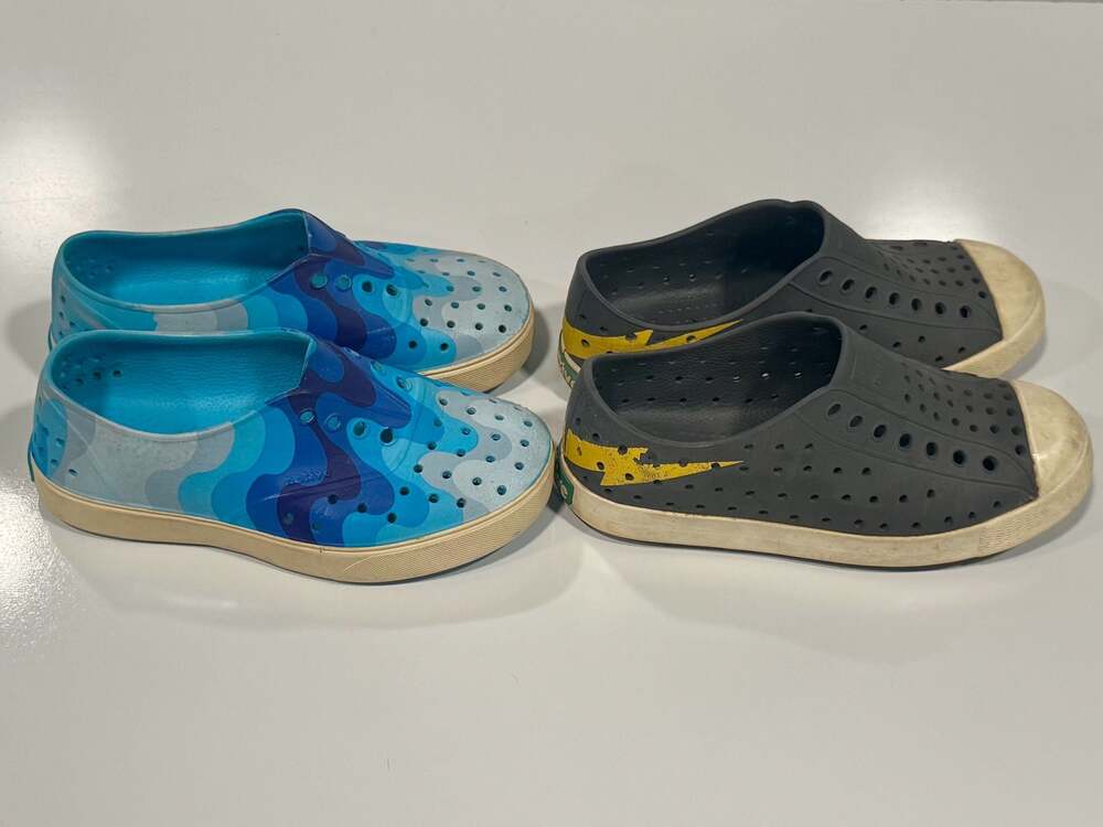 Lot of 2 Kids Native shoes Size 13C Lightening and Blue